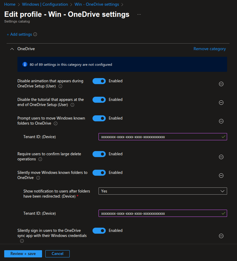 OneDrive Settings